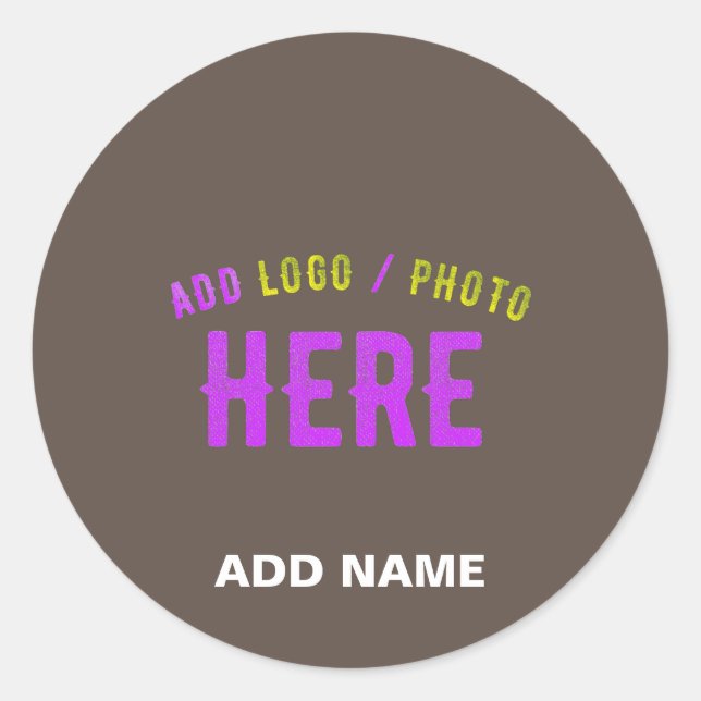 STYLISH MODERN CUSTOMIZABLE COFFEE VERIFIED BRAND CLASSIC ROUND STICKER (Front)