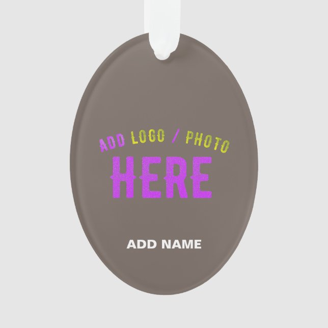 STYLISH MODERN CUSTOMIZABLE COFFEE VERIFIED BRAND ORNAMENT (Front)