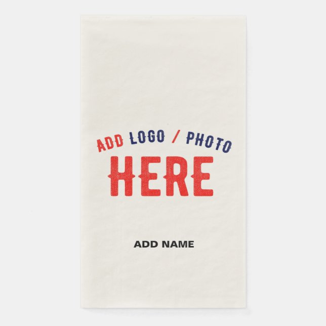 STYLISH MODERN CUSTOMIZABLE ECRU VERIFIED BRANDED NAPKIN (Front)