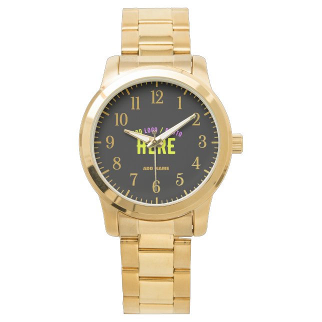 STYLISH MODERN CUSTOMIZABLE GOLDEN VERIFIED BRAND WATCH (Front)