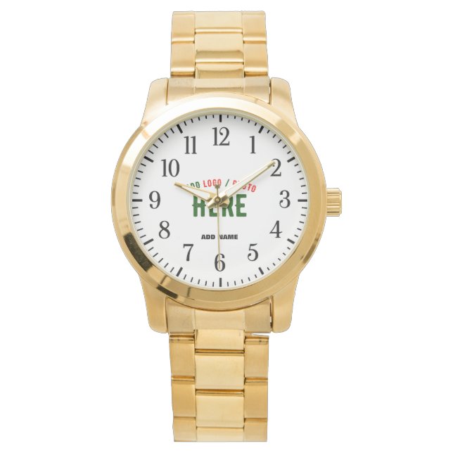 STYLISH MODERN CUSTOMIZABLE GOLDEN VERIFIED BRAND WATCH (Front)