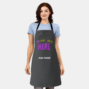 STYLISH MODERN CUSTOMIZABLE GREY VERIFIED BRANDED APRON