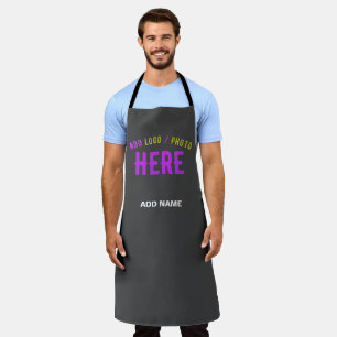 STYLISH MODERN CUSTOMIZABLE GREY VERIFIED BRANDED APRON