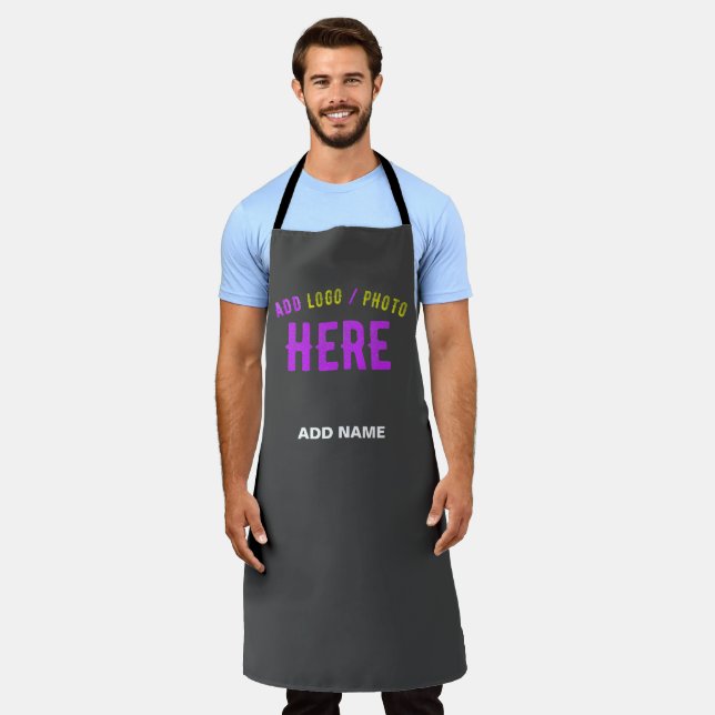 STYLISH MODERN CUSTOMIZABLE GREY VERIFIED BRANDED APRON (Worn)