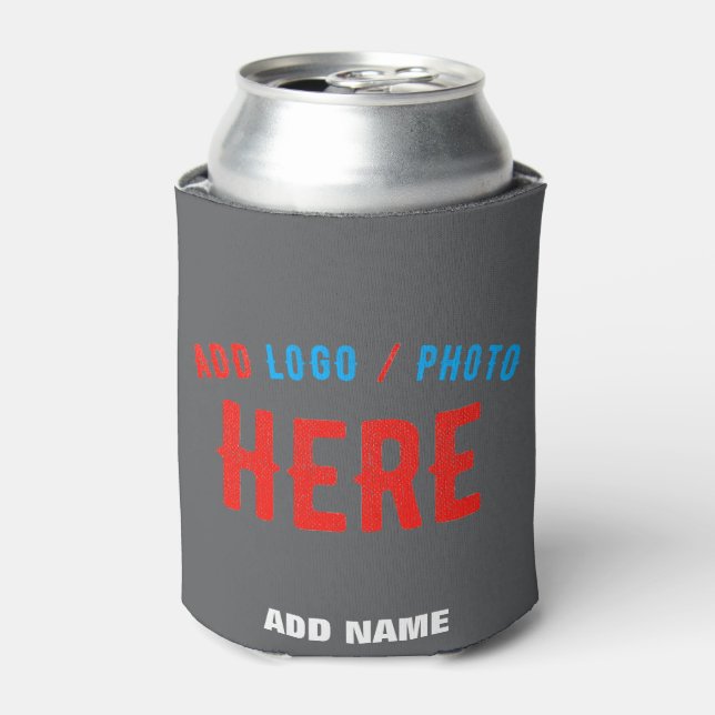 STYLISH MODERN CUSTOMIZABLE GREY VERIFIED BRANDED CAN COOLER (Can Front)