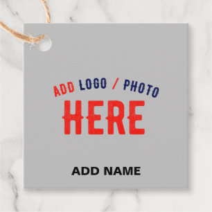 STYLISH MODERN CUSTOMIZABLE GREY VERIFIED BRANDED FAVOUR TAGS