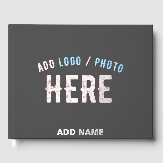 STYLISH MODERN CUSTOMIZABLE GREY VERIFIED BRANDED GUEST BOOK (Front)