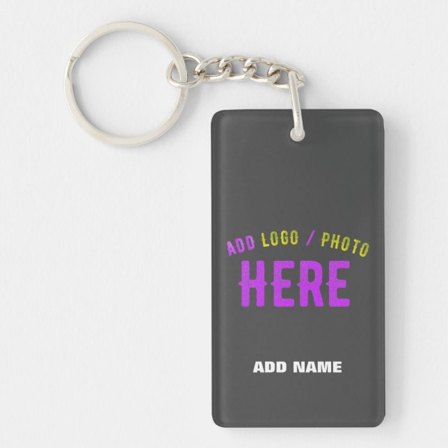 STYLISH MODERN CUSTOMIZABLE GREY VERIFIED BRANDED KEY RING (Front)