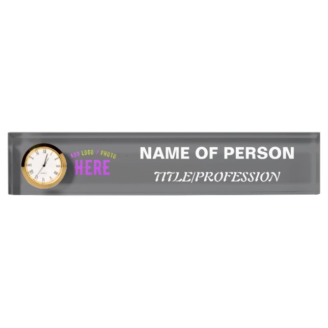 STYLISH MODERN CUSTOMIZABLE GREY VERIFIED BRANDED NAMEPLATE (Front)
