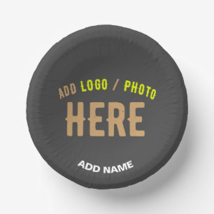STYLISH MODERN CUSTOMIZABLE GREY VERIFIED BRANDED PAPER PLATE