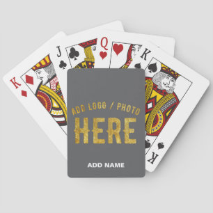 STYLISH MODERN CUSTOMIZABLE GREY VERIFIED BRANDED PLAYING CARDS