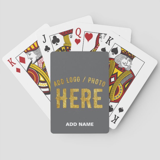 STYLISH MODERN CUSTOMIZABLE GREY VERIFIED BRANDED PLAYING CARDS (Back)