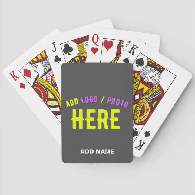 STYLISH MODERN CUSTOMIZABLE GREY VERIFIED BRANDED PLAYING CARDS (Back)