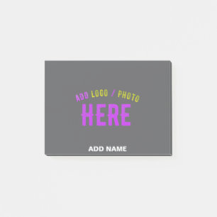 STYLISH MODERN CUSTOMIZABLE GREY VERIFIED BRANDED POST-IT NOTES