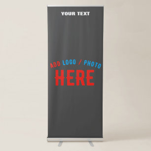 STYLISH MODERN CUSTOMIZABLE GREY VERIFIED BRANDED RETRACTABLE BANNER