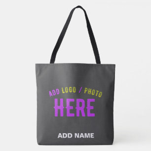STYLISH MODERN CUSTOMIZABLE GREY VERIFIED BRANDED TOTE BAG