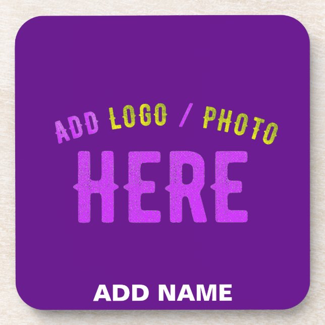 STYLISH MODERN CUSTOMIZABLE INDIGO VERIFIED BRAND COASTER (Front)