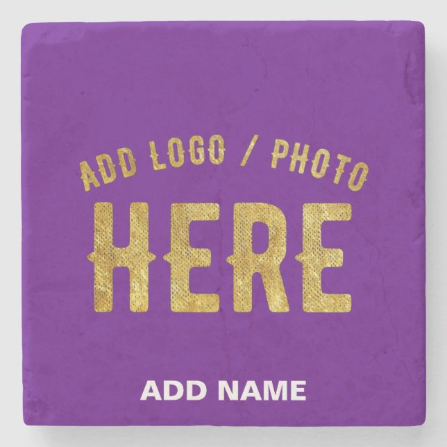 STYLISH MODERN CUSTOMIZABLE INDIGO VERIFIED BRAND STONE COASTER (Front)