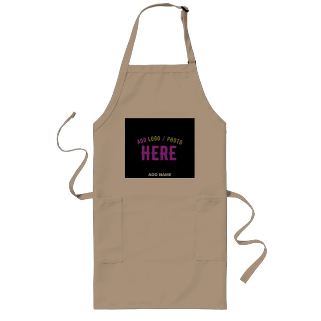STYLISH MODERN CUSTOMIZABLE KHAKI VERIFIED BRANDED LONG APRON (Front)