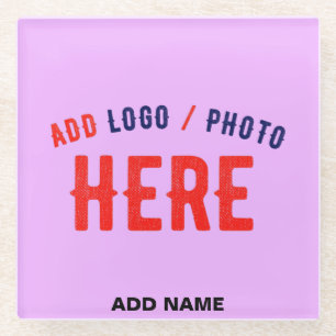 STYLISH MODERN CUSTOMIZABLE MAUVE VERIFIED BRANDED GLASS COASTER