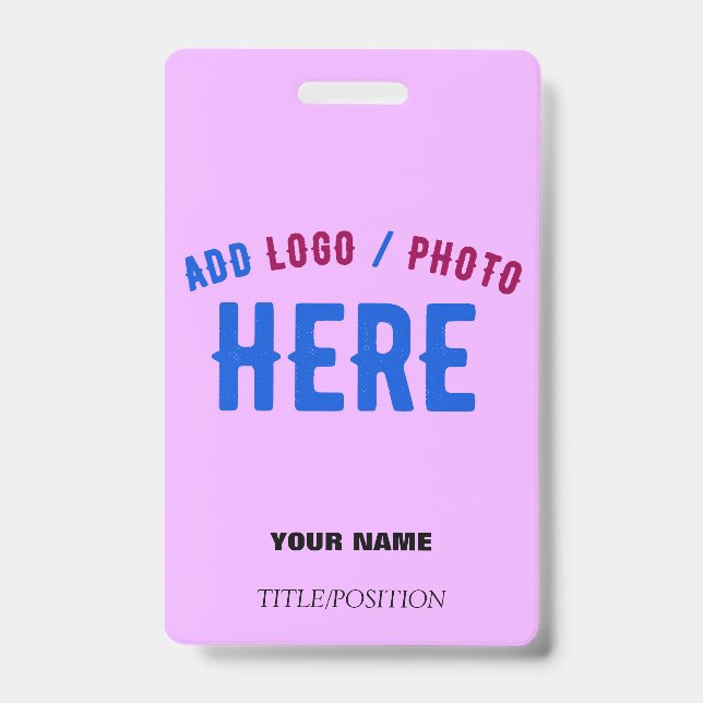 STYLISH MODERN CUSTOMIZABLE MAUVE VERIFIED BRANDED ID BADGE (Front)