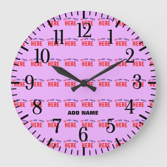 STYLISH MODERN CUSTOMIZABLE MAUVE VERIFIED BRANDED LARGE CLOCK (Front)