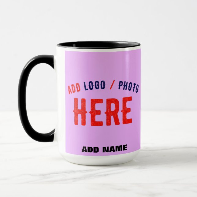 STYLISH MODERN CUSTOMIZABLE MAUVE VERIFIED BRANDED MUG (Left)
