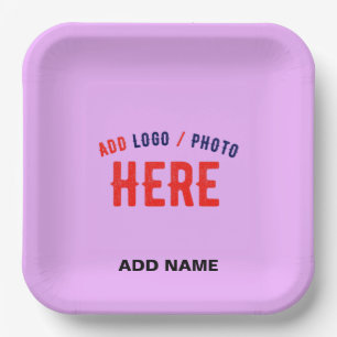 STYLISH MODERN CUSTOMIZABLE MAUVE VERIFIED BRANDED PAPER PLATE