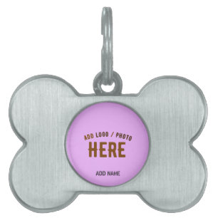 STYLISH MODERN CUSTOMIZABLE MAUVE VERIFIED BRANDED PET ID TAG
