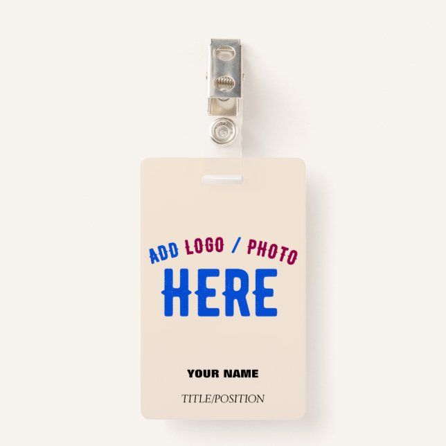 STYLISH MODERN CUSTOMIZABLE NATURAL VERIFIED BRAND ID BADGE (Front with Clip)