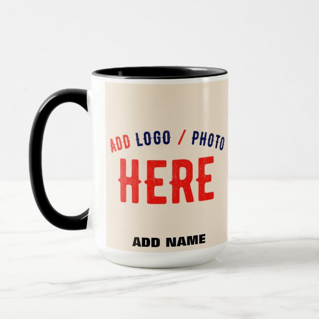 STYLISH MODERN CUSTOMIZABLE NATURAL VERIFIED BRAND MUG (Left)
