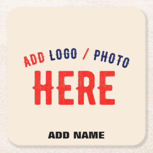 STYLISH MODERN CUSTOMIZABLE NATURAL VERIFIED BRAND SQUARE PAPER COASTER