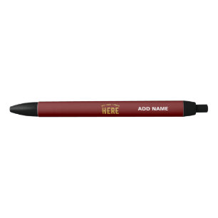 STYLISH MODERN CUSTOMIZABLE OXBLOOD VERIFIED BRAND BLACK INK PEN