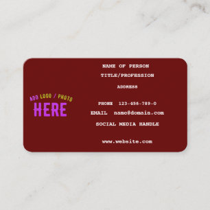 STYLISH MODERN CUSTOMIZABLE OXBLOOD VERIFIED BRAND CALLING CARD