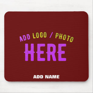 STYLISH MODERN CUSTOMIZABLE OXBLOOD VERIFIED BRAND MOUSE MAT