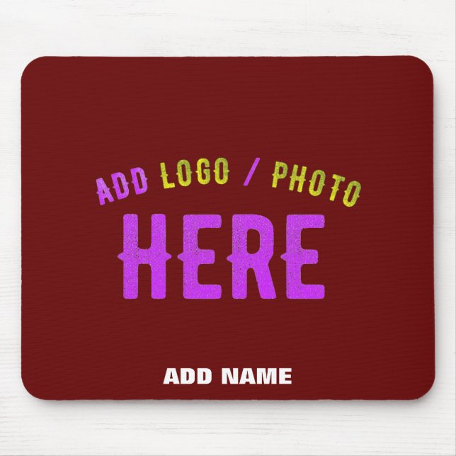 STYLISH MODERN CUSTOMIZABLE OXBLOOD VERIFIED BRAND MOUSE MAT (Front)