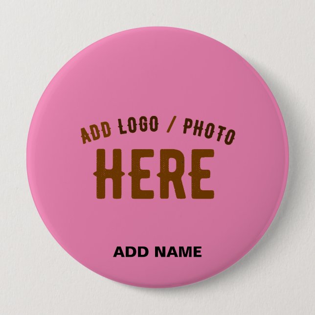STYLISH MODERN CUSTOMIZABLE PINK VERIFIED BRANDED 10 CM ROUND BADGE (Front)