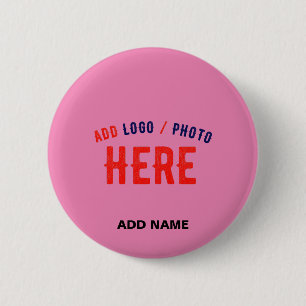 STYLISH MODERN CUSTOMIZABLE PINK VERIFIED BRANDED 6 CM ROUND BADGE