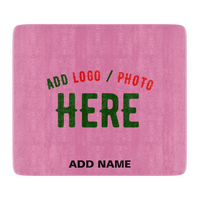 STYLISH MODERN CUSTOMIZABLE PINK VERIFIED BRANDED CUTTING BOARD (Front)