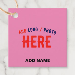 STYLISH MODERN CUSTOMIZABLE PINK VERIFIED BRANDED FAVOUR TAGS