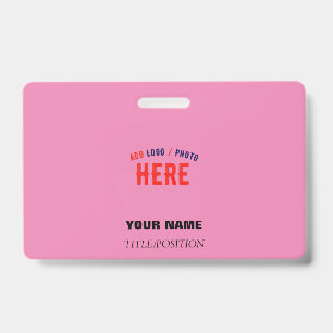 STYLISH MODERN CUSTOMIZABLE PINK VERIFIED BRANDED ID BADGE