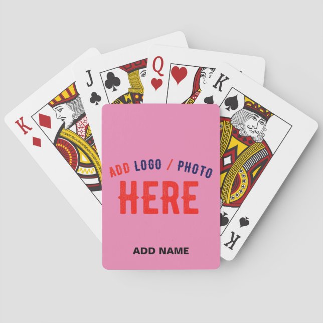 STYLISH MODERN CUSTOMIZABLE PINK VERIFIED BRANDED PLAYING CARDS (Back)