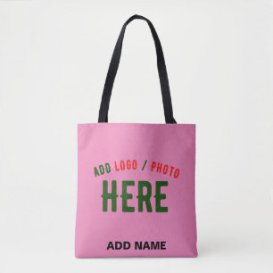STYLISH MODERN CUSTOMIZABLE PINK VERIFIED BRANDED TOTE BAG