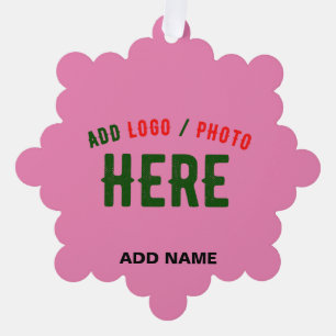 STYLISH MODERN CUSTOMIZABLE PINK VERIFIED BRANDED TREE DECORATION CARD