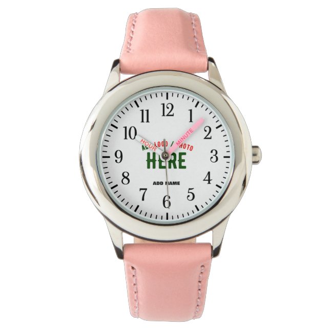 STYLISH MODERN CUSTOMIZABLE PINK VERIFIED BRANDED WATCH (Front)