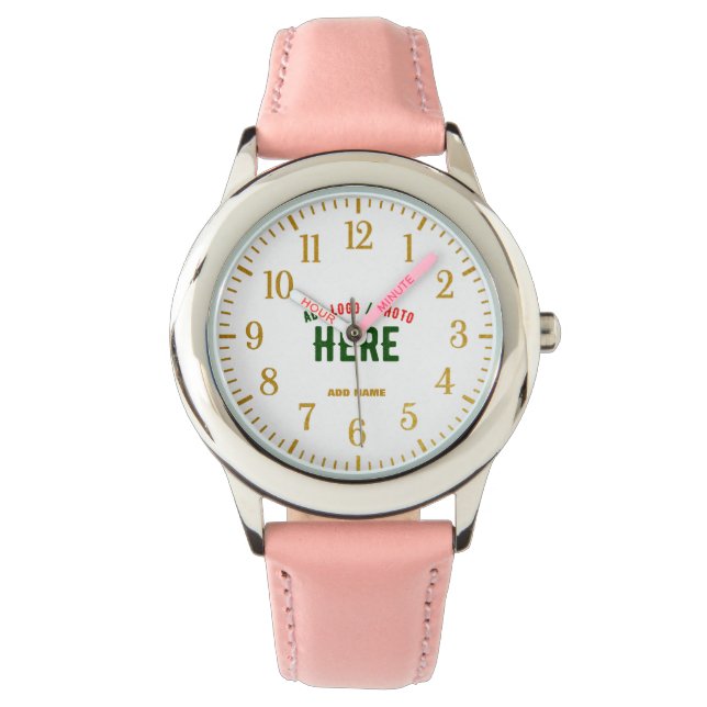 STYLISH MODERN CUSTOMIZABLE PINK VERIFIED BRANDED WATCH (Front)