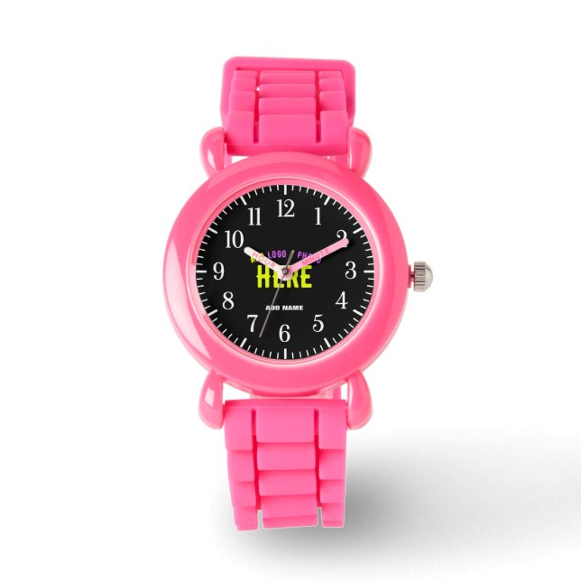 STYLISH MODERN CUSTOMIZABLE PINK VERIFIED BRANDED WATCH (Front)