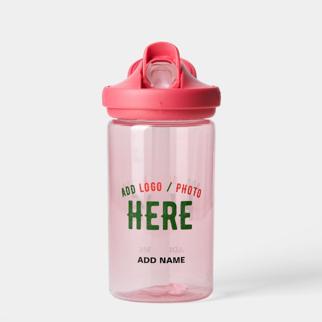 STYLISH MODERN CUSTOMIZABLE PINK VERIFIED BRANDED WATER BOTTLE (Front)