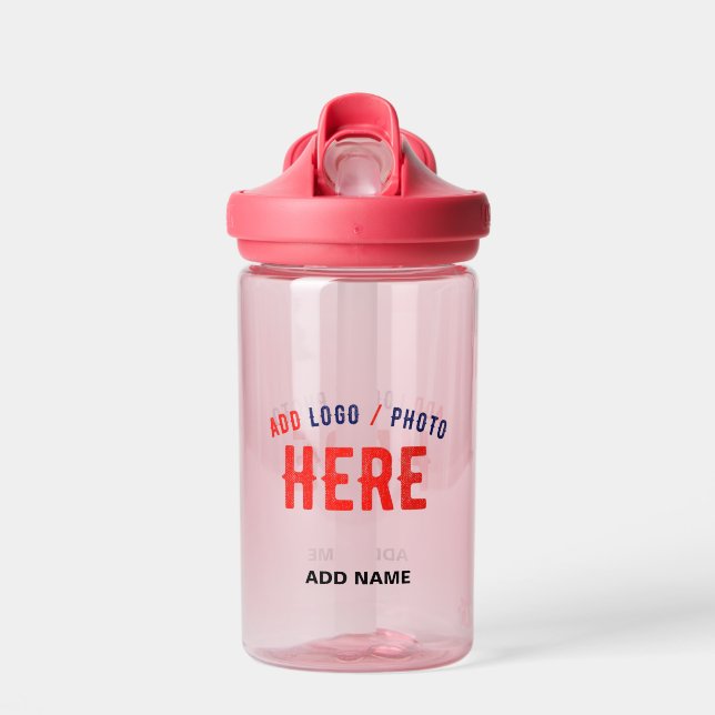 STYLISH MODERN CUSTOMIZABLE PINK VERIFIED BRANDED WATER BOTTLE (Front)