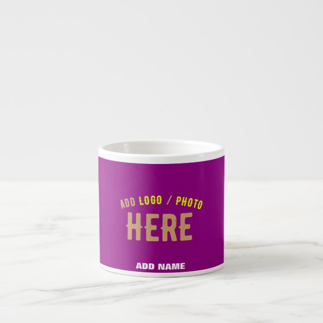 STYLISH MODERN CUSTOMIZABLE PURPLE VERIFIED BRAND ESPRESSO CUP (Front)